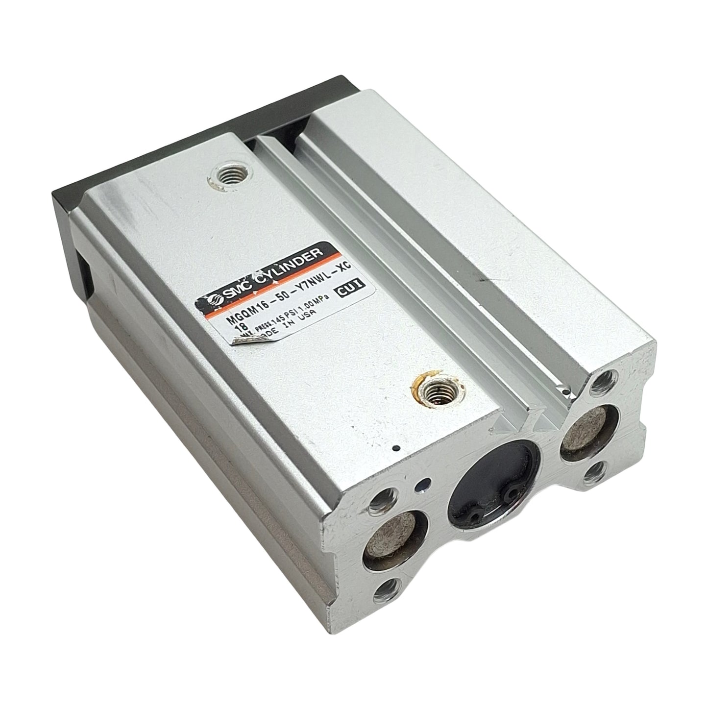 Used SMC MGQM16-50-Y7NWL-XC18 Pneumatic Cylinder, ø16mm Bore, 50mm Stroke, M5, 1.0MPa