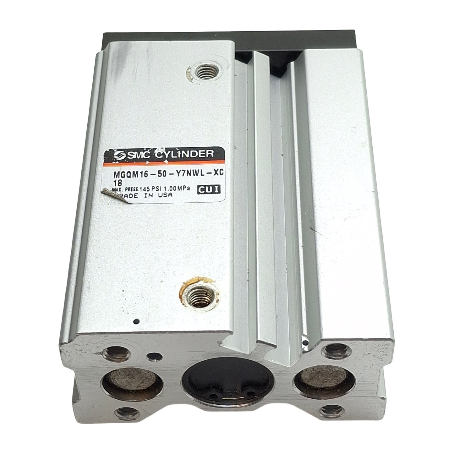 Used SMC MGQM16-50-Y7NWL-XC18 Pneumatic Cylinder, ø16mm Bore, 50mm Stroke, M5, 1.0MPa