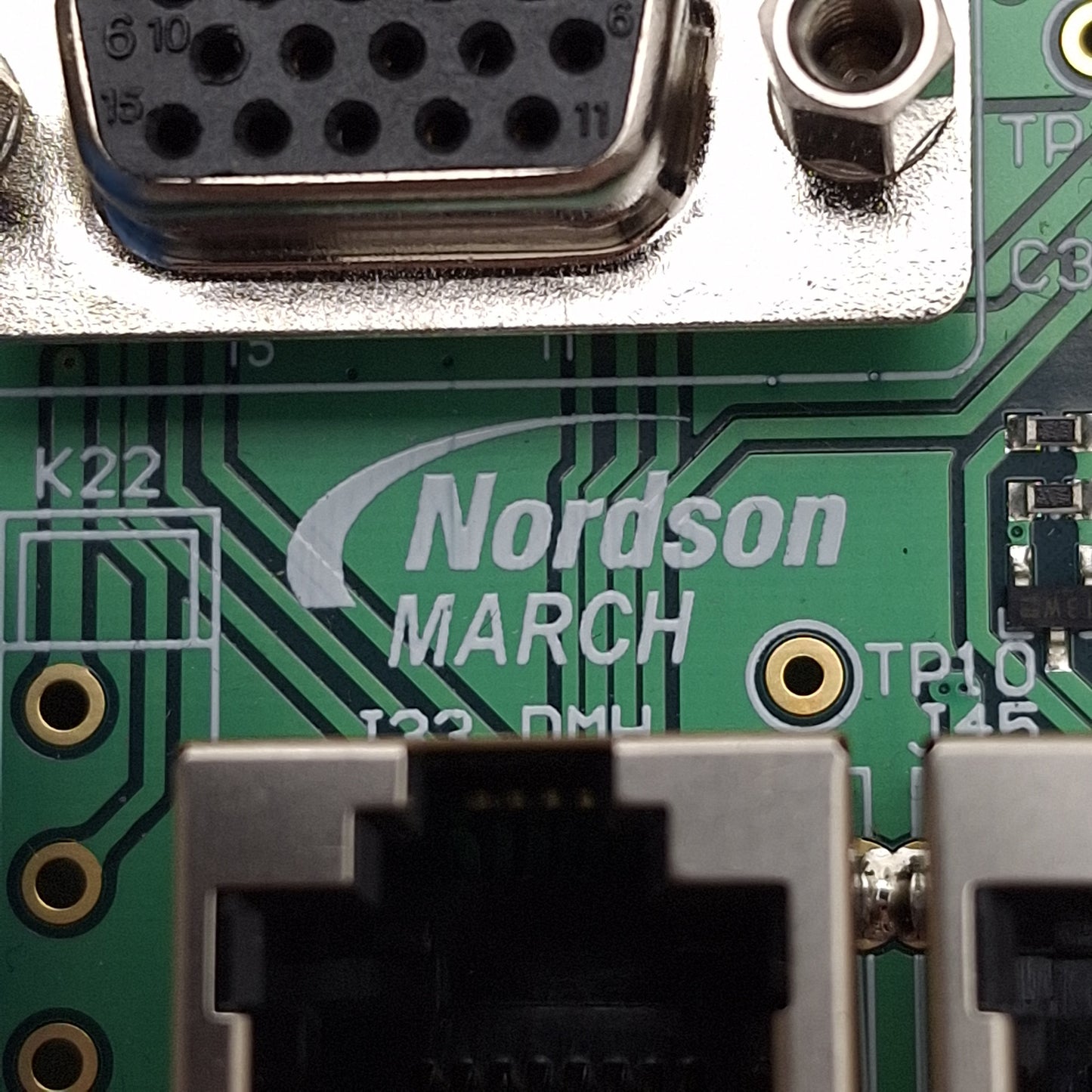 New – Open box Nordson March 6133890 Relay Board, (33x) RJ45, (7x) D-Sub 9-Pin *Missing Chip*
