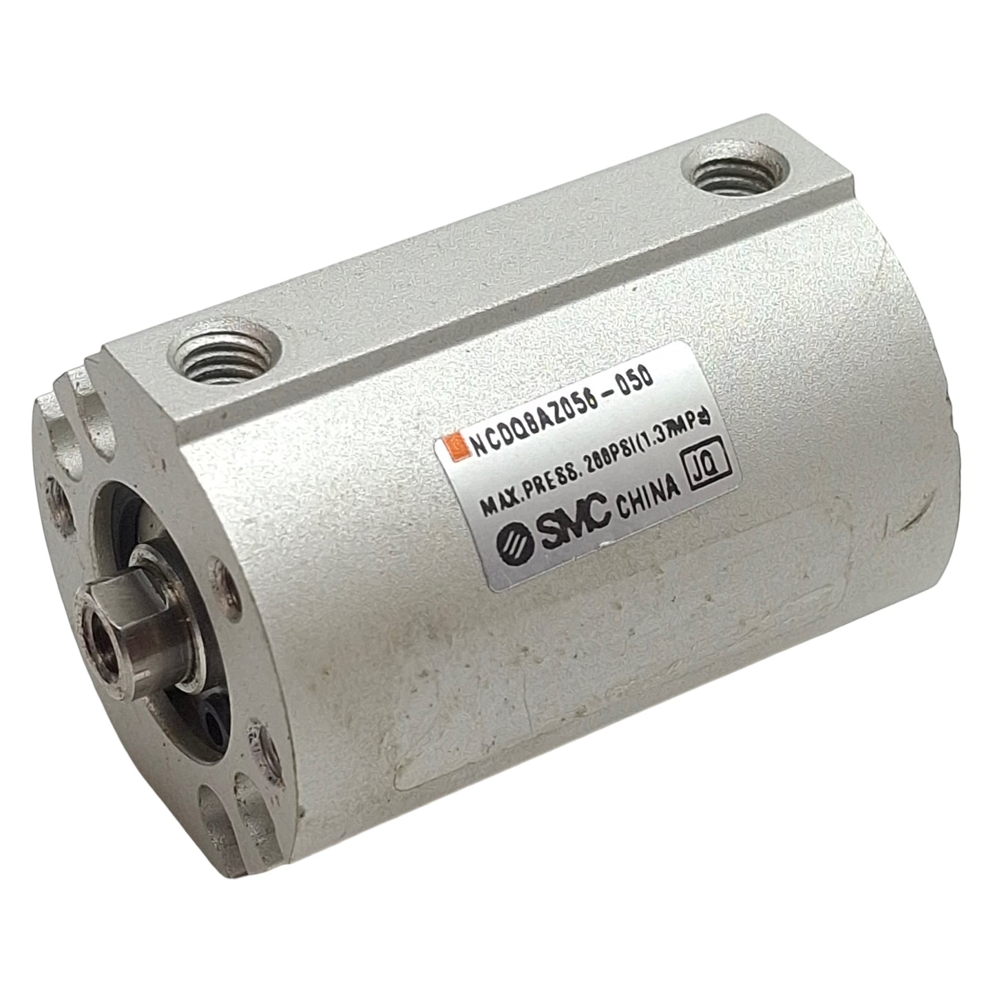 Used SMC NCDQ8AZ056-050 Compact Cylinder, ø9/16in Bore, 1/2in Stroke, #10-32, 200psi