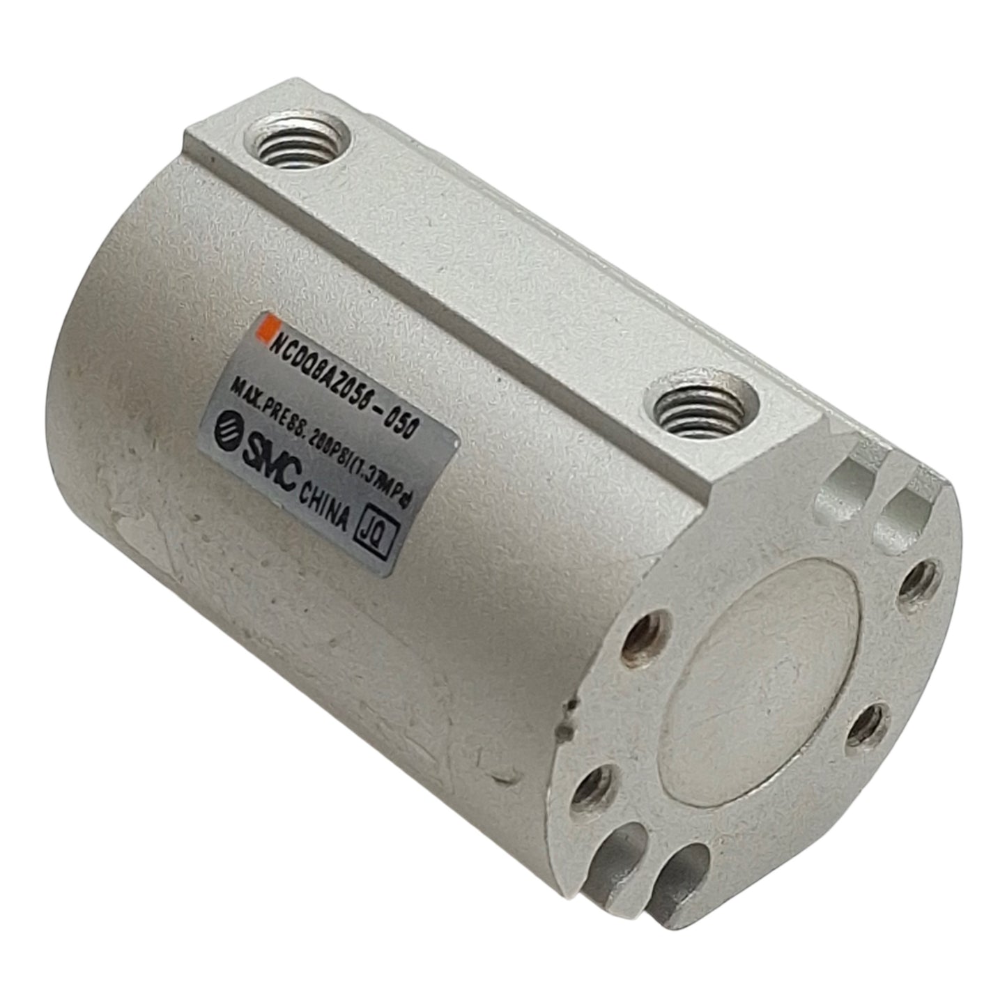 Used SMC NCDQ8AZ056-050 Compact Cylinder, ø9/16in Bore, 1/2in Stroke, #10-32, 200psi