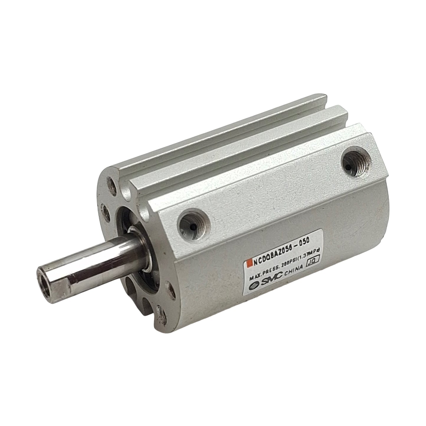 Used SMC NCDQ8AZ056-050 Compact Cylinder, ø9/16in Bore, 1/2in Stroke, #10-32, 200psi