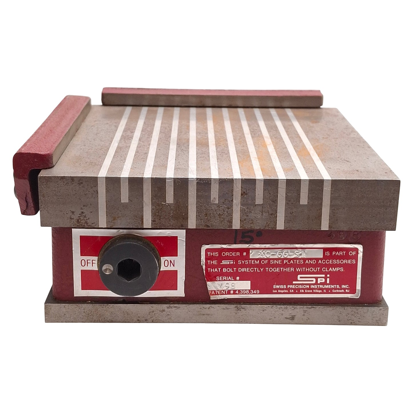 Used SPI MC-66-S1 SineSet Permanent Magnet Sine Plate Square Chuck, 6" x 6" x 2-5/8"