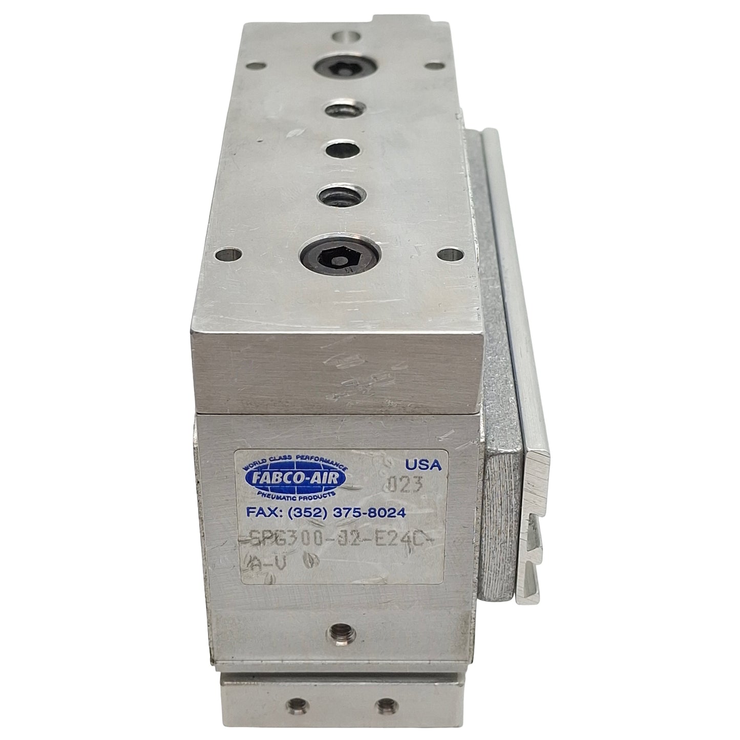Used Fabco-Air SPG300-J2-E24C-A-V Synchronous Parallel Gripper, 17/32in Stroke, 22lbf
