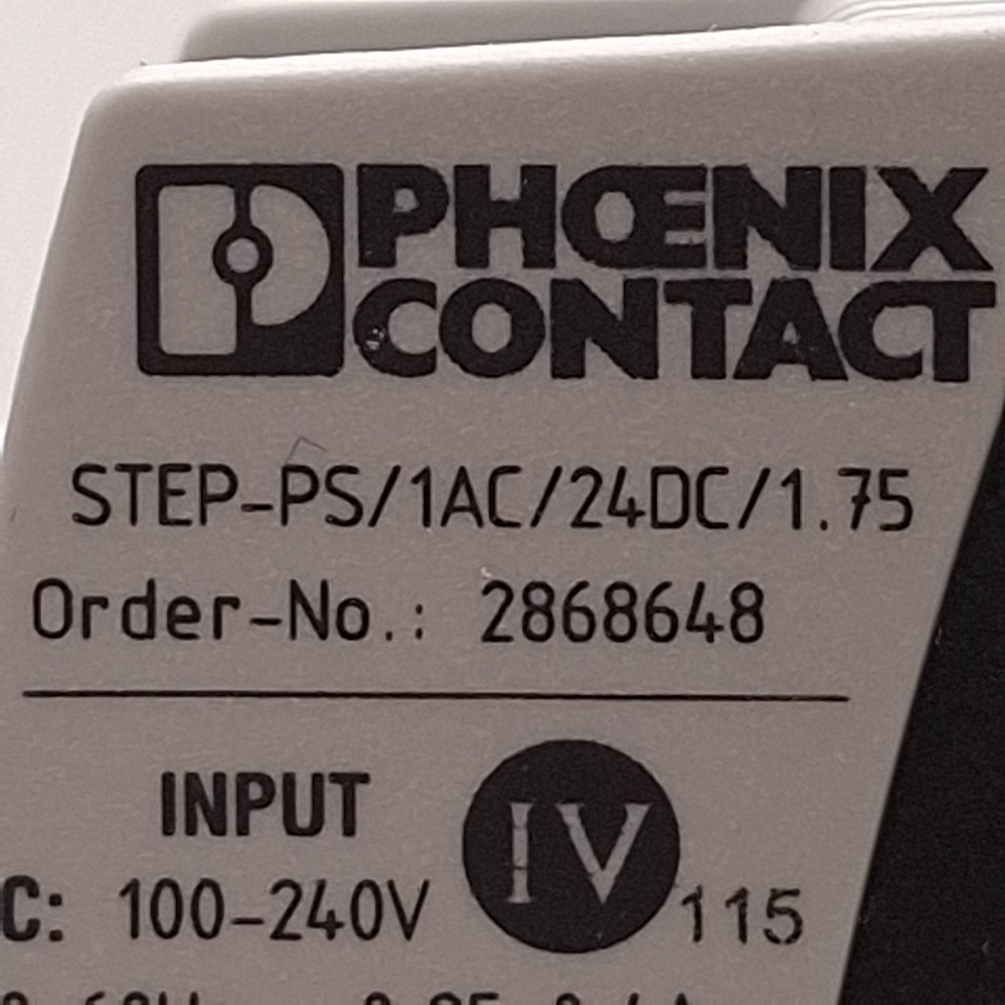 Used Phoenix Contact 2868648 STEP POWER Power Supply, 100-240VAC Input, 24VDC Output