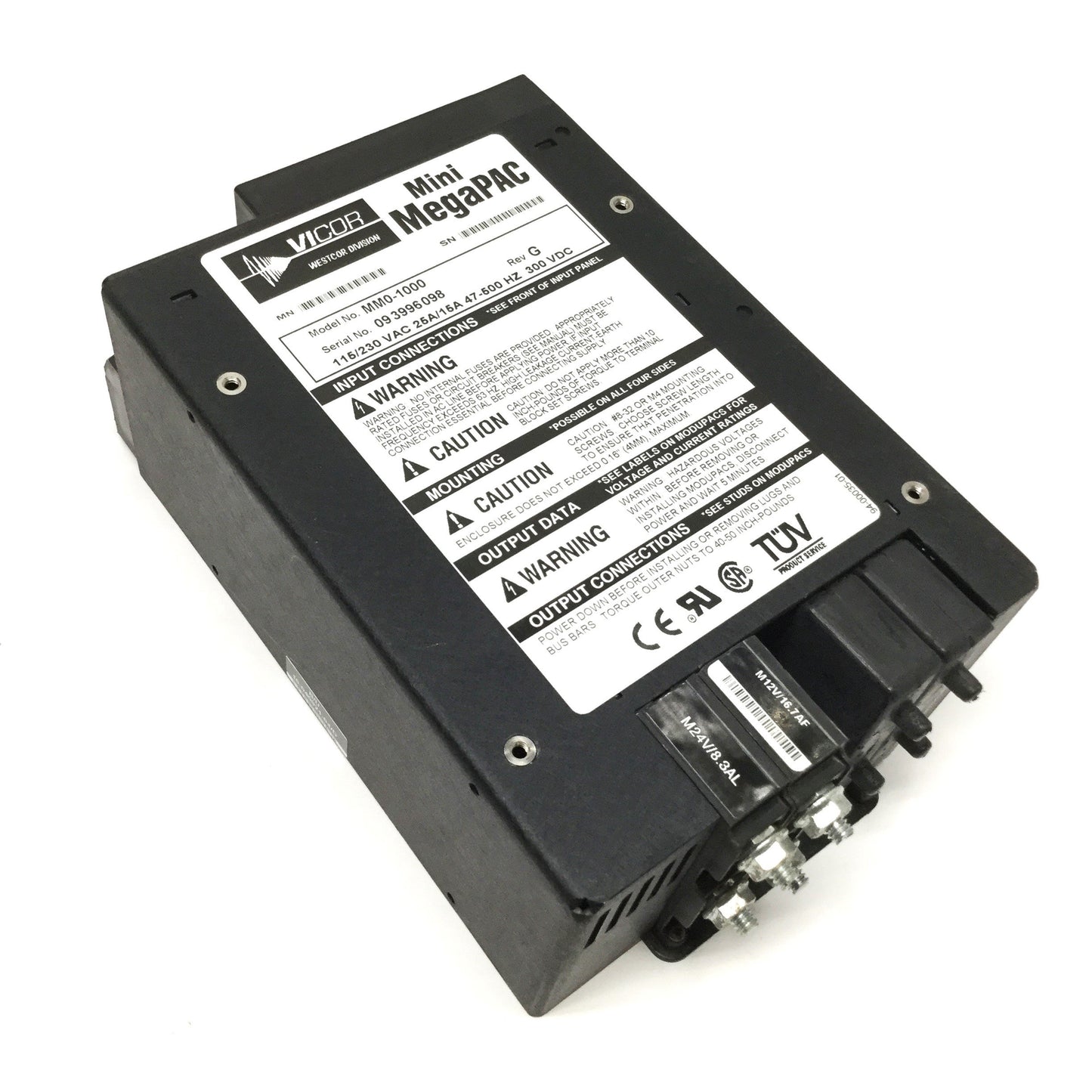 Used Vicor MM0-1000 Mini MegaPAC Modular Power Supply, 115/230VAC w/12V, 24V Modules
