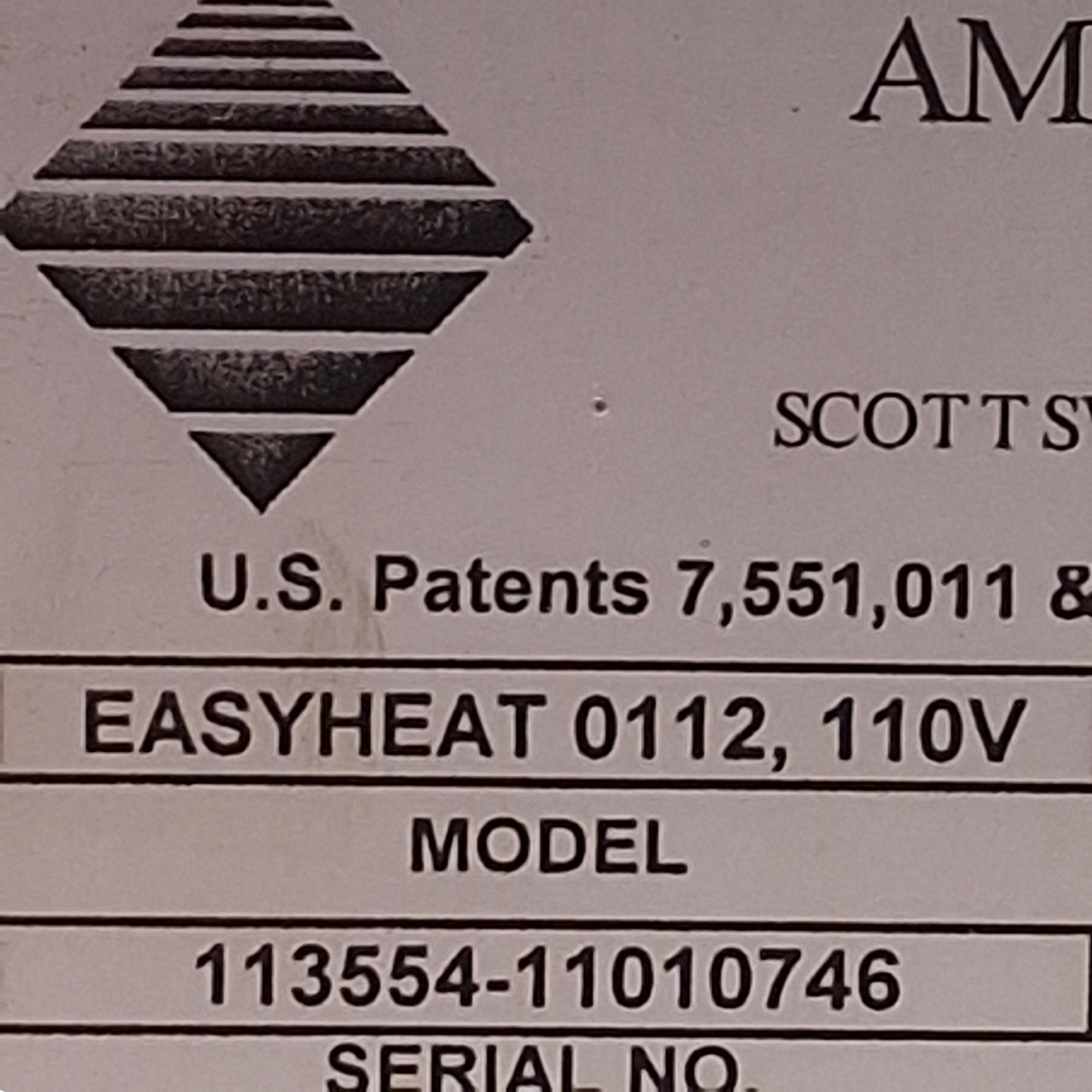 Used Ameritherm EasyHeat 0112 Induction Heating System 105-140Vac, 45°C Max, 5.6 Bar