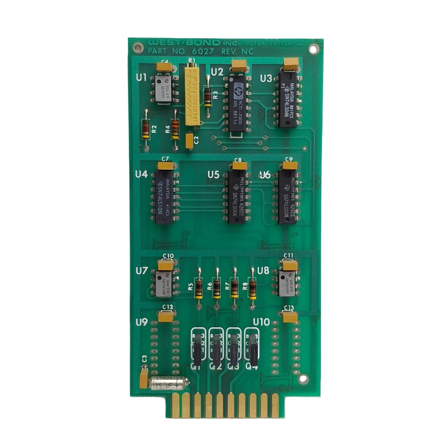 Used West Bond 6027 Motor Switching Board For Model 7200AR Manual Wire Bonder