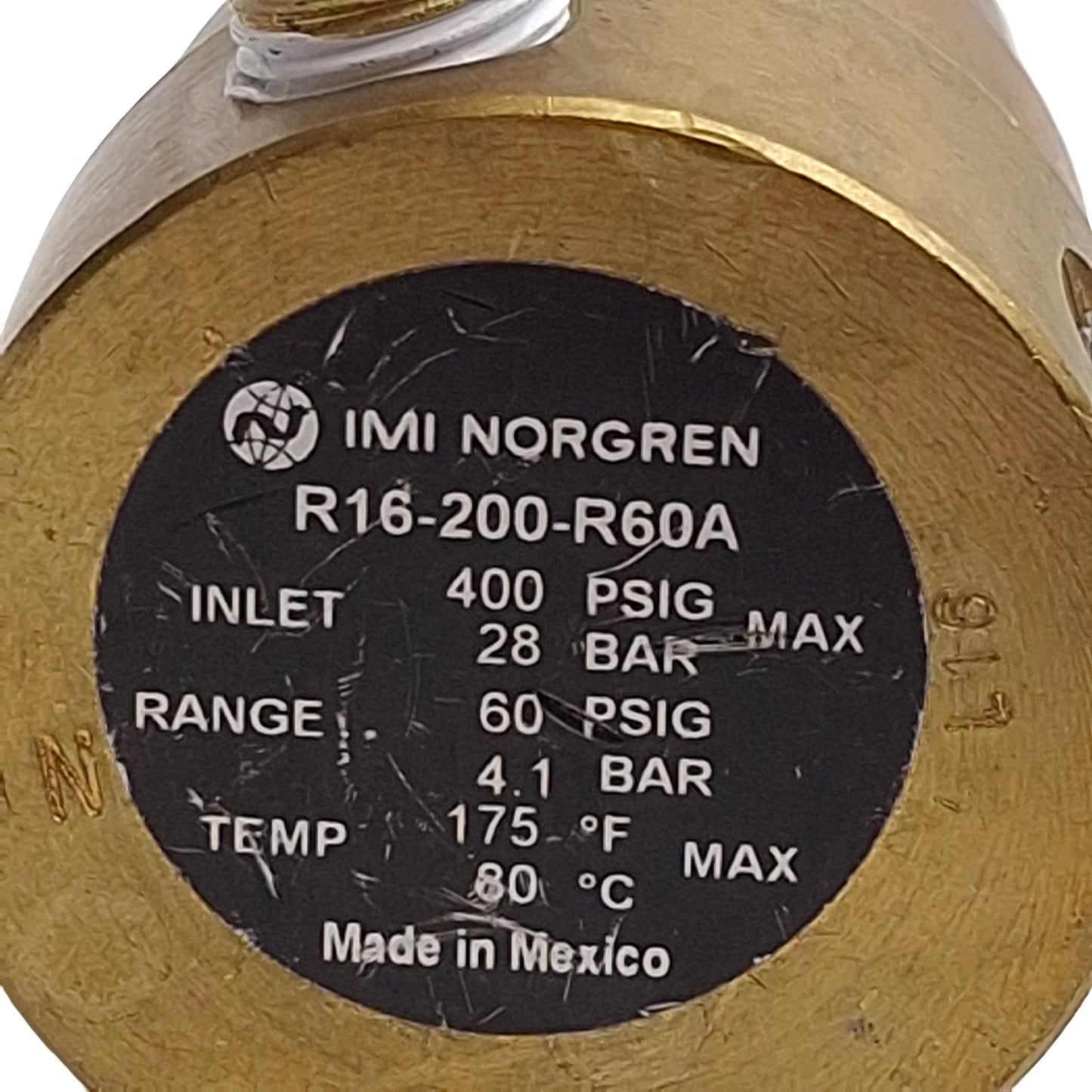 Used Norgren R16-200-R60A Pressure Regulator, 400psi In, 60psi Set, 1/4in PTF, 12scfm