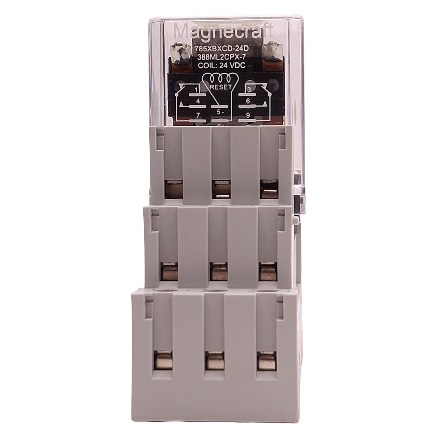 Used Schneider Electric 785XBXCD-24D Square Base Relay DPDT, 300V 16A, 24VDC Coil