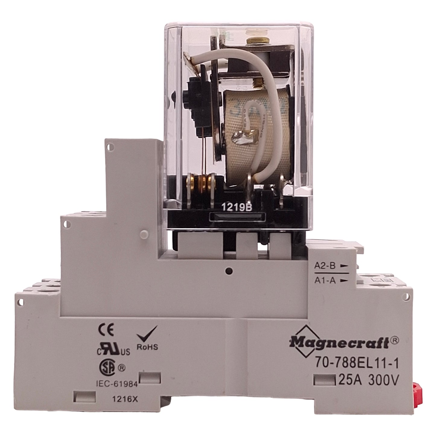Used Schneider Electric 785XBXCD-24D Square Base Relay DPDT, 300V 16A, 24VDC Coil