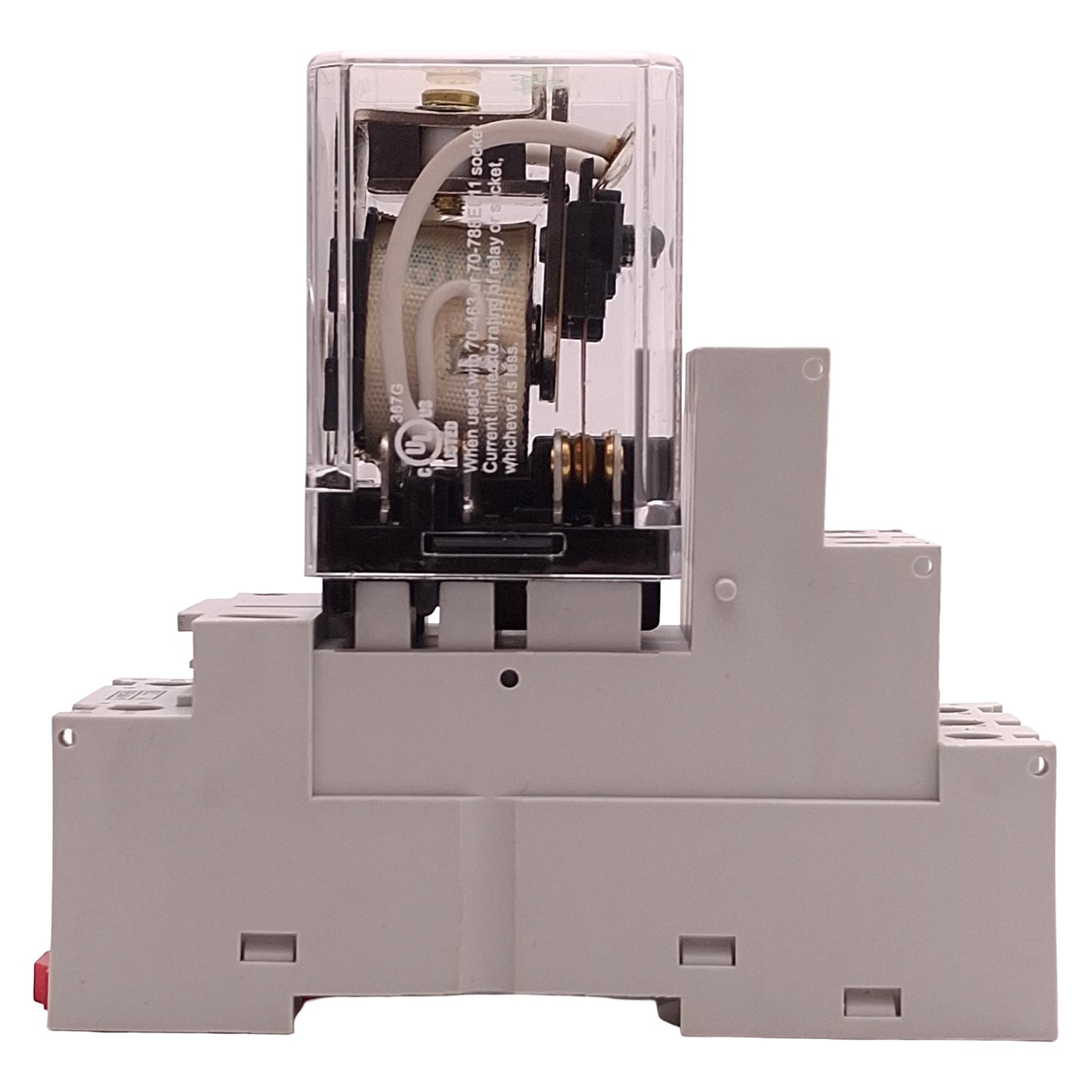 Used Schneider Electric 785XBXCD-24D Square Base Relay DPDT, 300V 16A, 24VDC Coil