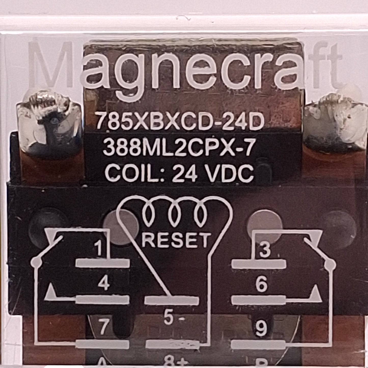 Used Schneider Electric 785XBXCD-24D Square Base Relay DPDT, 300V 16A, 24VDC Coil