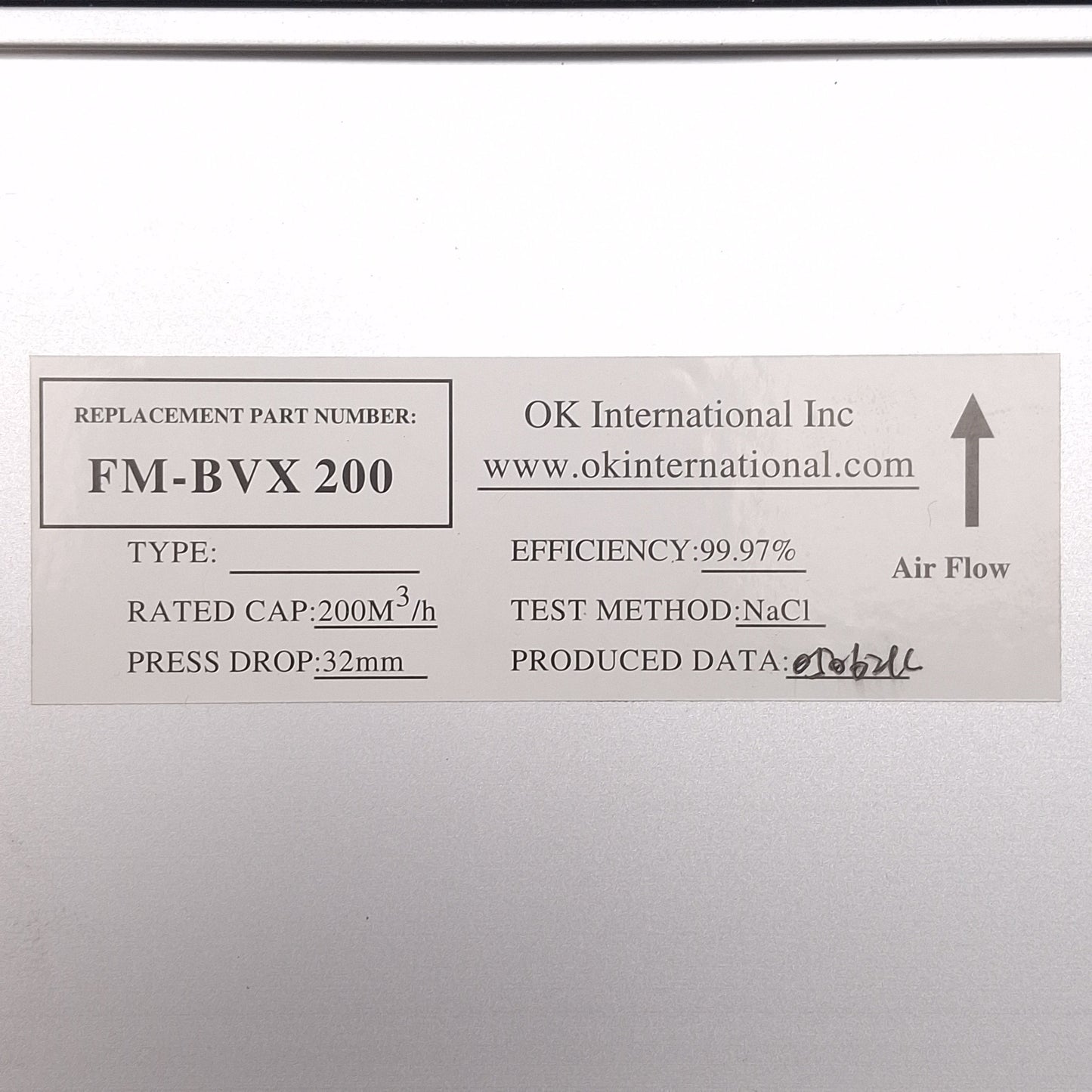 Used OKi BVX-200 Fume Extraction System, 0.3µm, 3.5" WC Suction, 450cfm, 100-240VAC