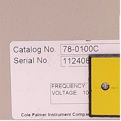 Used Cole Parmer 78-0100C Single-Syringe Pump 100-120V Supply, 0.10A, 4.9" Travel