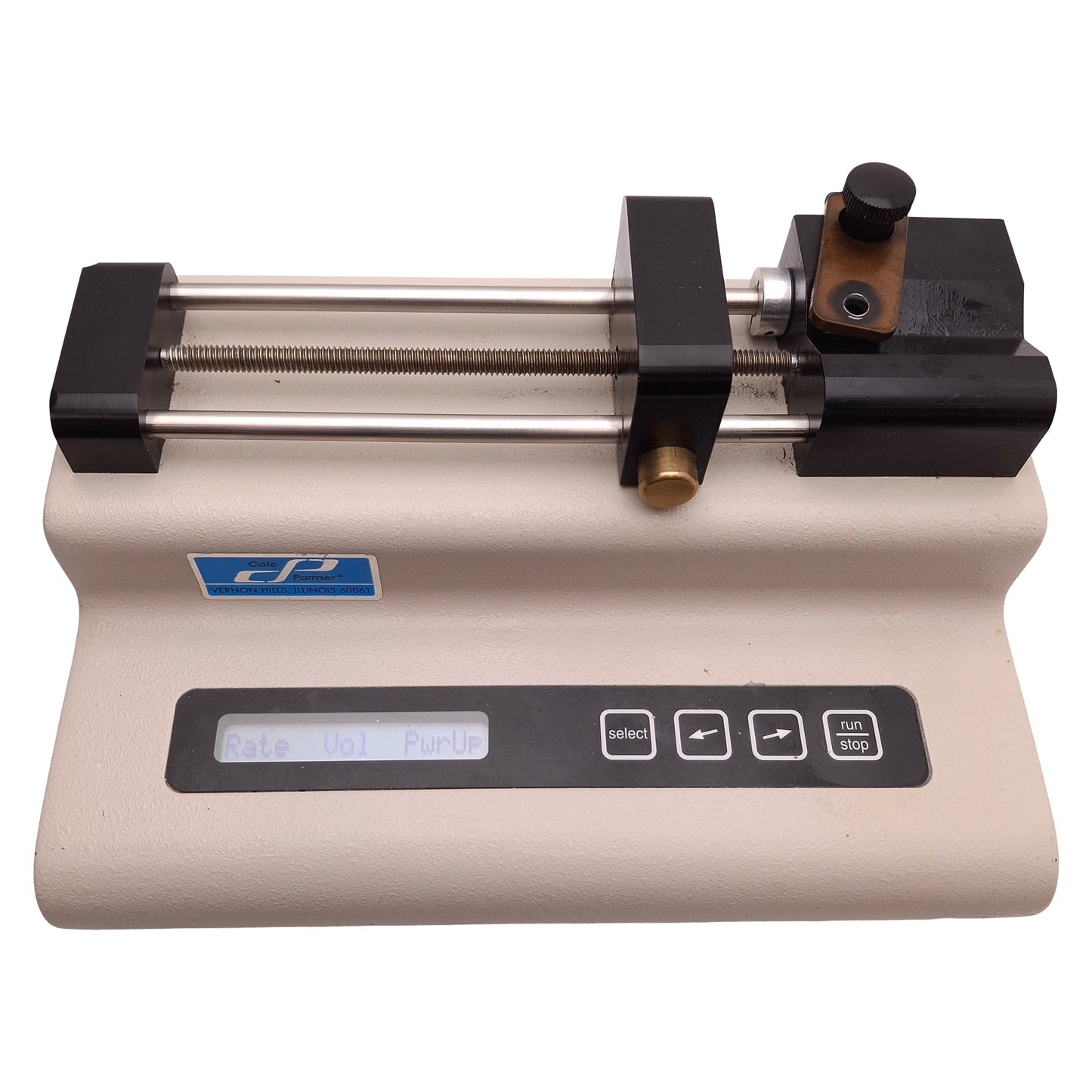 Used Cole Parmer 78-0100C Single-Syringe Pump 100-120V Supply, 0.10A, 4.9" Travel