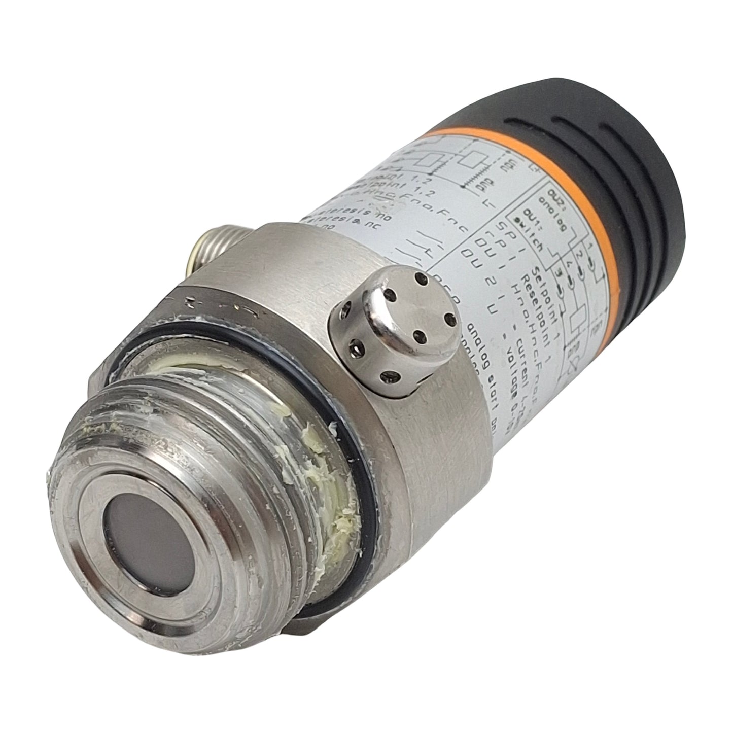 Used IFM PF2054 Flush Pressure Sensor, NPN/PNP, 20-30VDC, -7~145psi Range, 4-Pin M12
