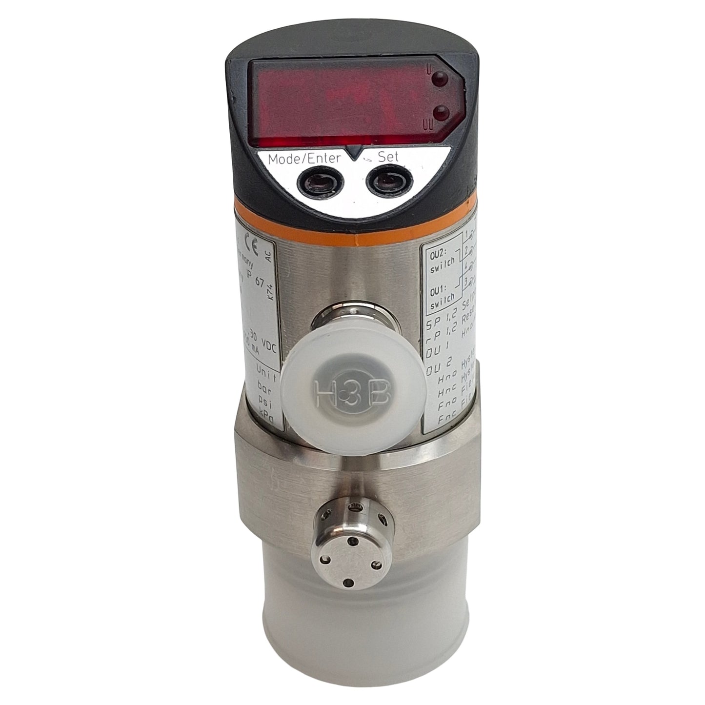 Used IFM PF2056 Flush Pressure Sensor, NPN/PNP, 20-30VDC, -0.13~2.5bar Range, 4P M12