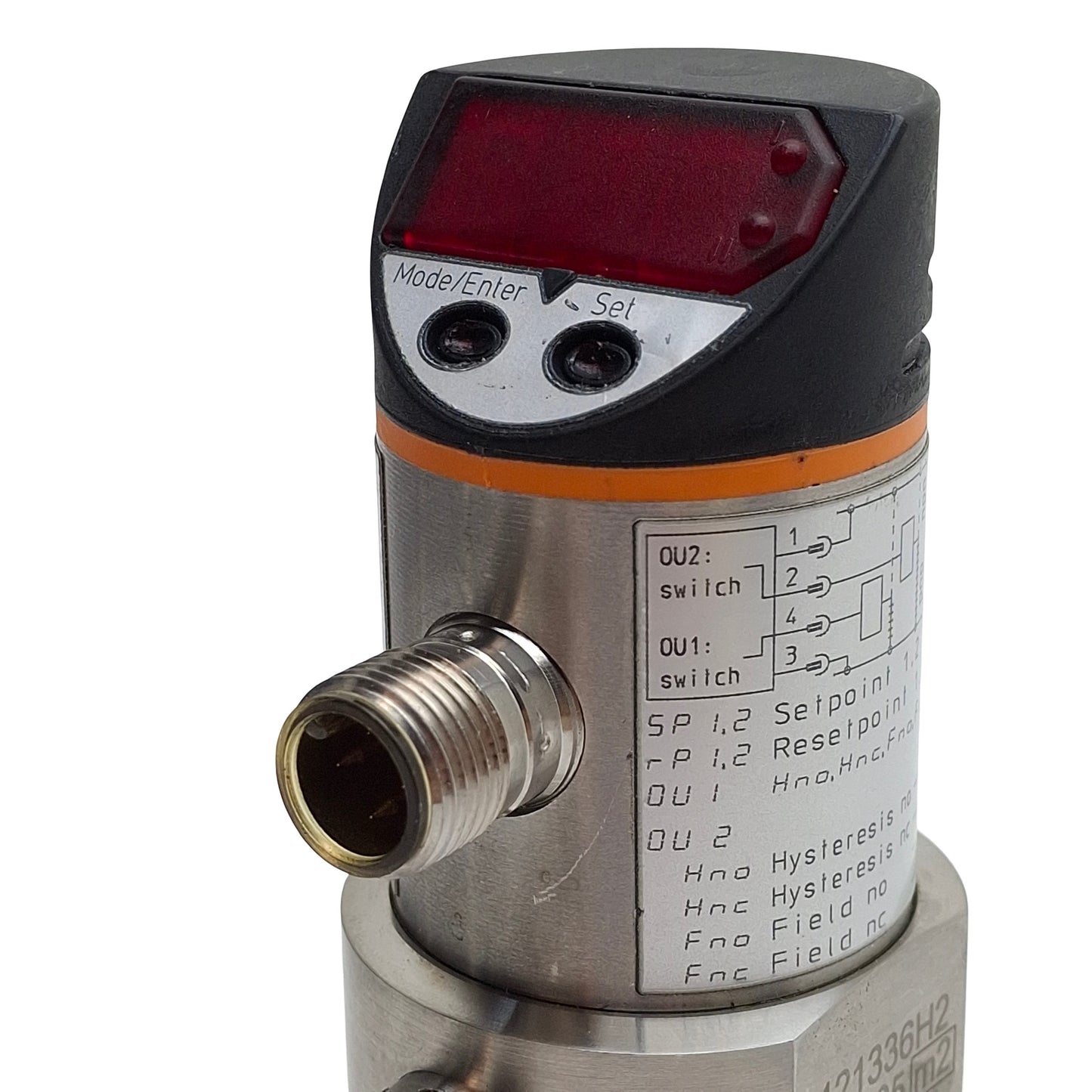 Used IFM PF2056 Flush Pressure Sensor, NPN/PNP, 20-30VDC, -0.13~2.5bar Range, 4P M12