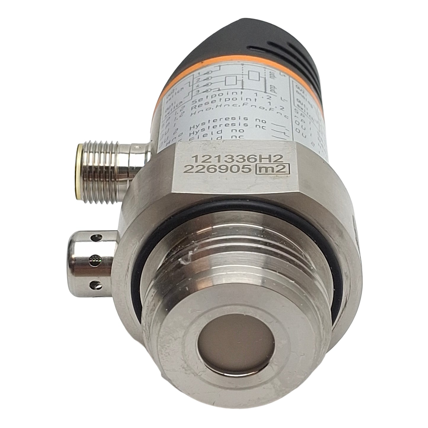 Used IFM PF2056 Flush Pressure Sensor, NPN/PNP, 20-30VDC, -0.13~2.5bar Range, 4P M12