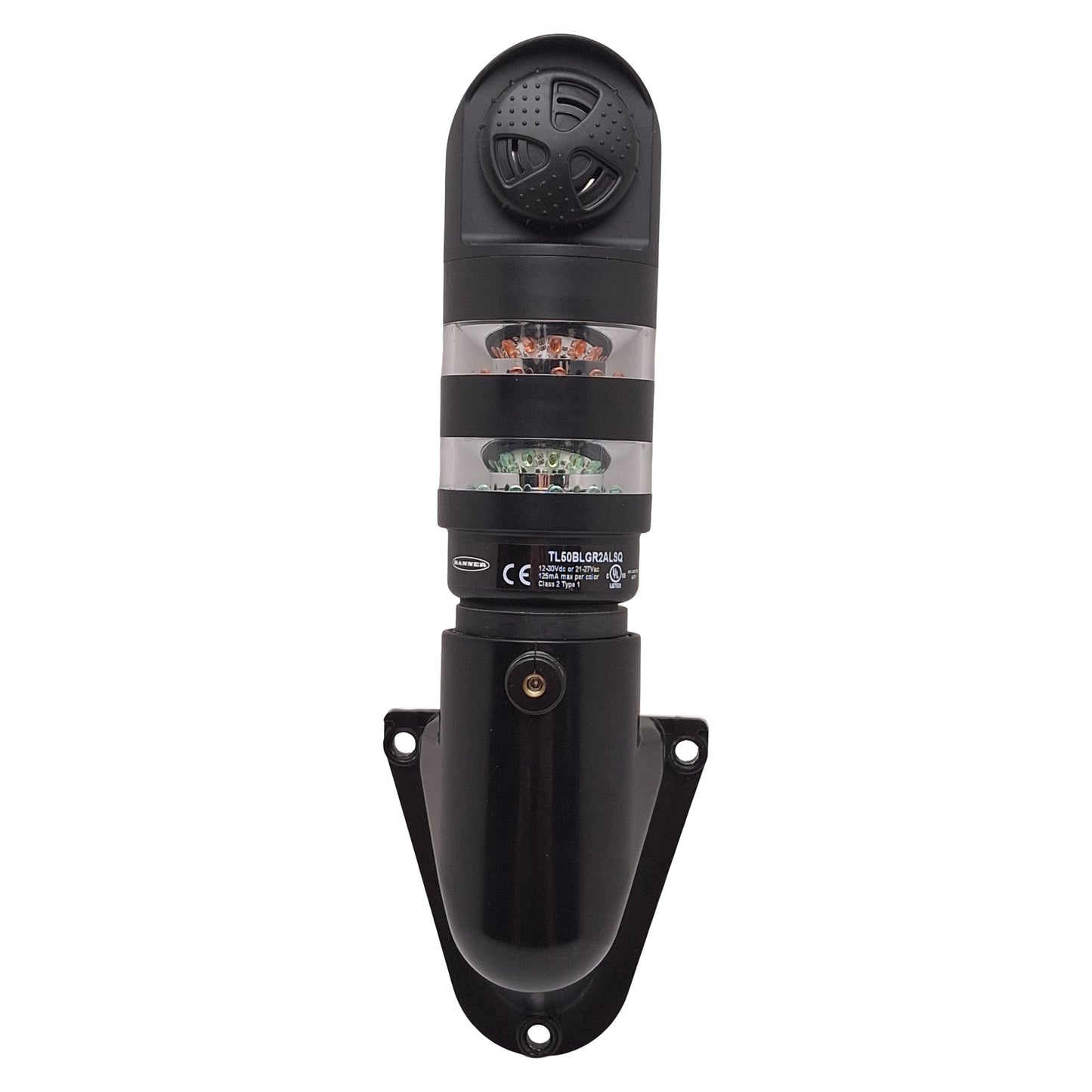 Used Banner T50BLGR2ALSQ Beacon Tower Light w/ Alarm, Flashing Red, Steady Green, 24V