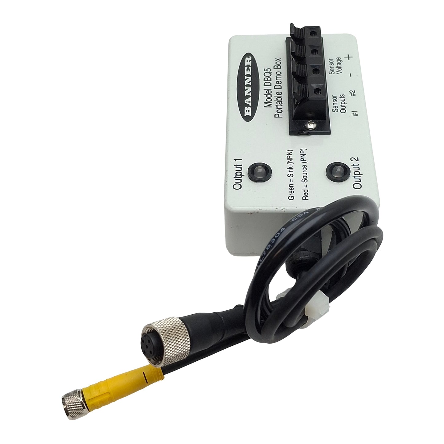 Used Banner DBQ5 39535 Mechanical Switch Portable Demo Box, 2-Outputs, 4-Pin M12