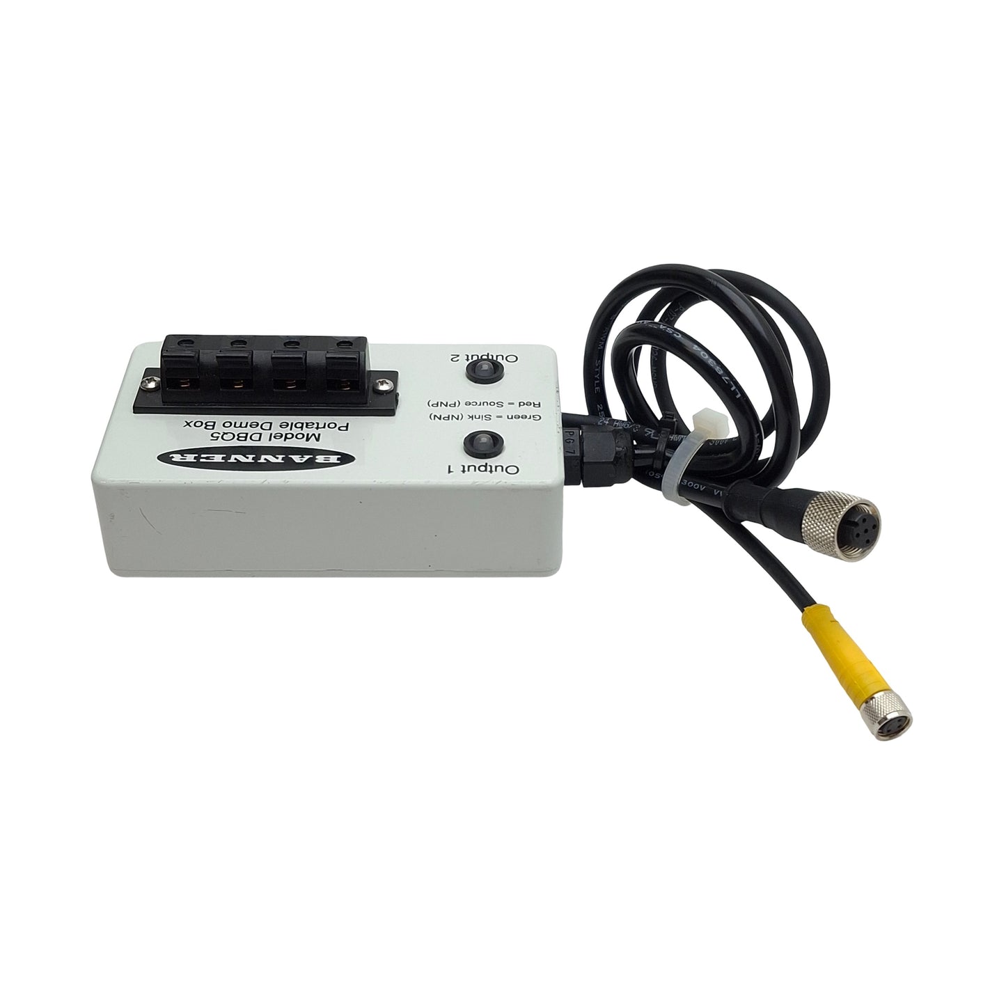 Used Banner DBQ5 39535 Mechanical Switch Portable Demo Box, 2-Outputs, 4-Pin M12