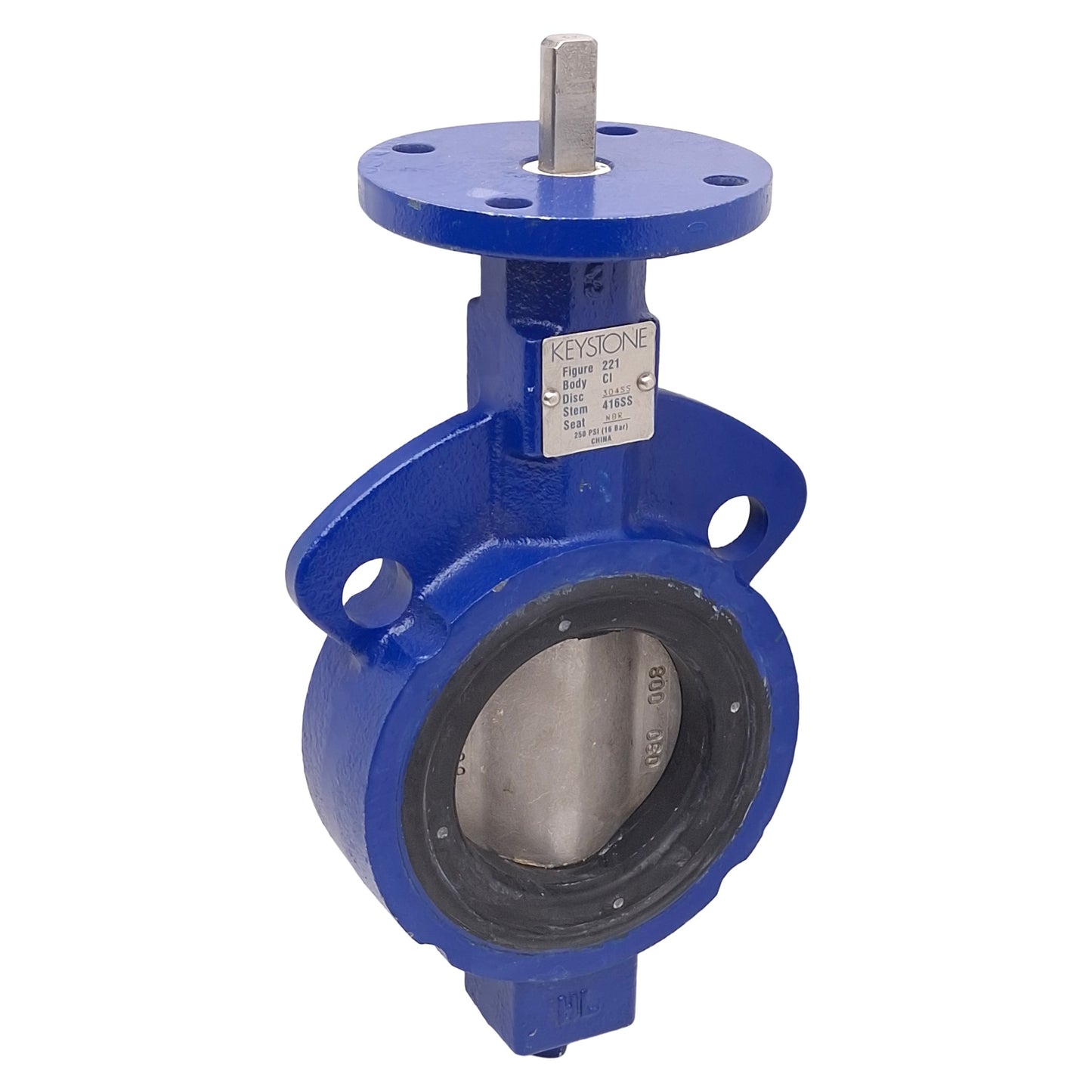 Used Keystone F221 80mm Butterfly Valve Cast Iron Body, 304SS Disc, NBR Seat, 250psi