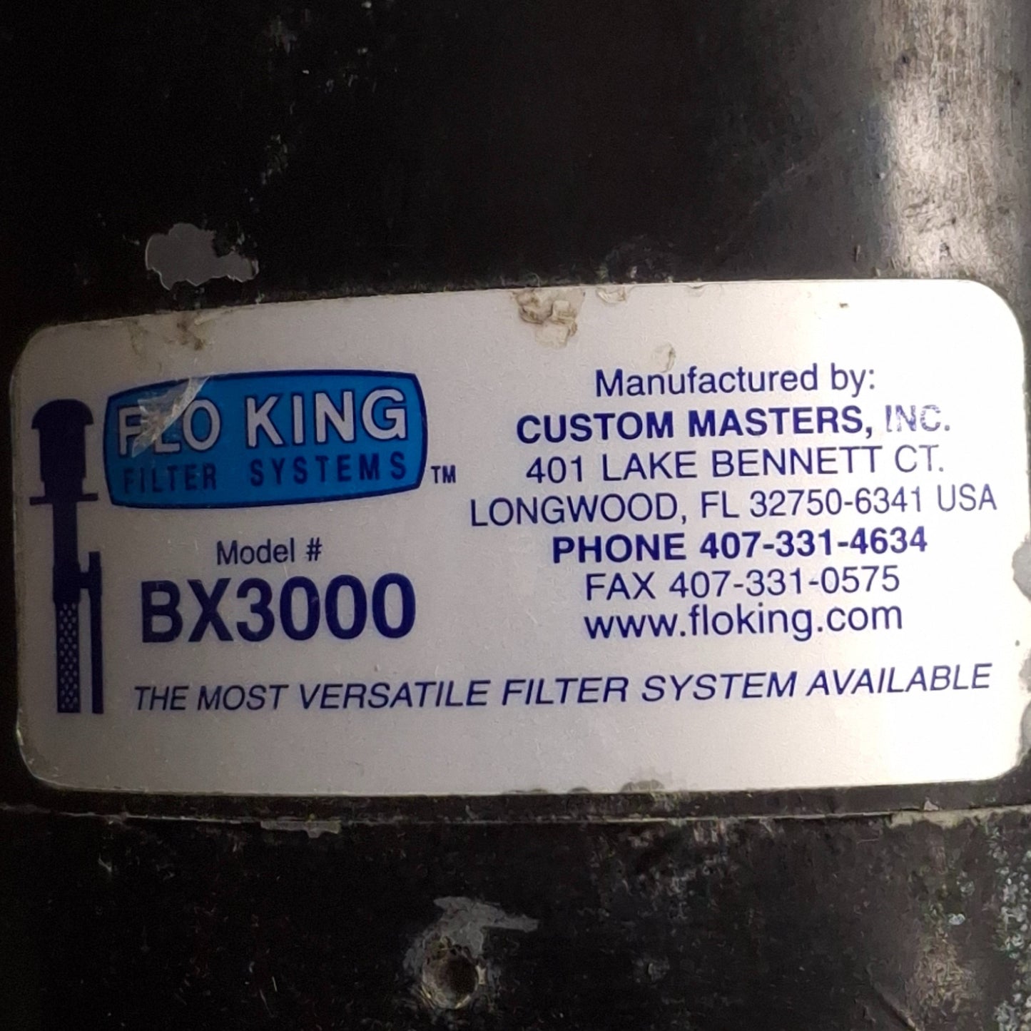 Used Flo King BX3000-12 Immersion Pump 27ft Head, 3000GPH, 120/240VAC 1/3HP Motor