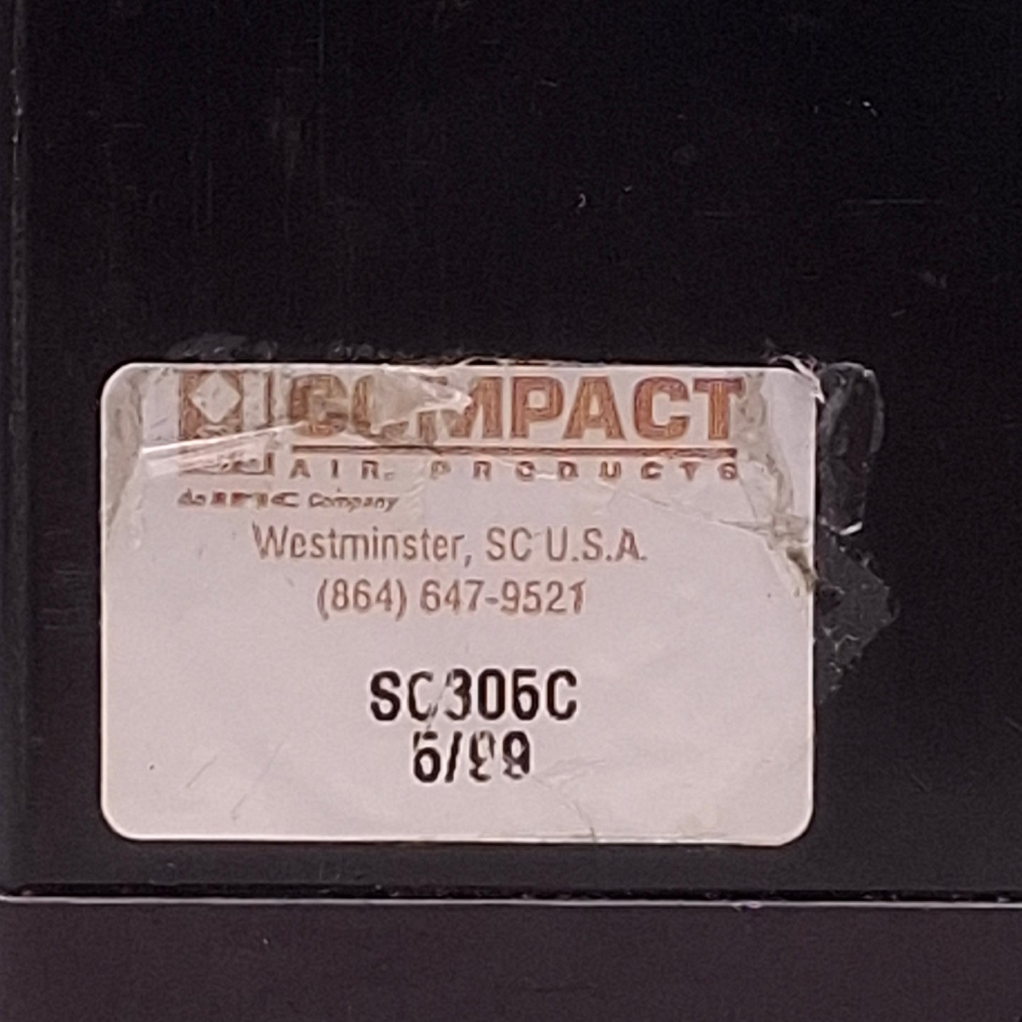 Used Compact SC305C Square Body Collet Closer Nitrile Seal, ø1.06in, 25psi Min Input