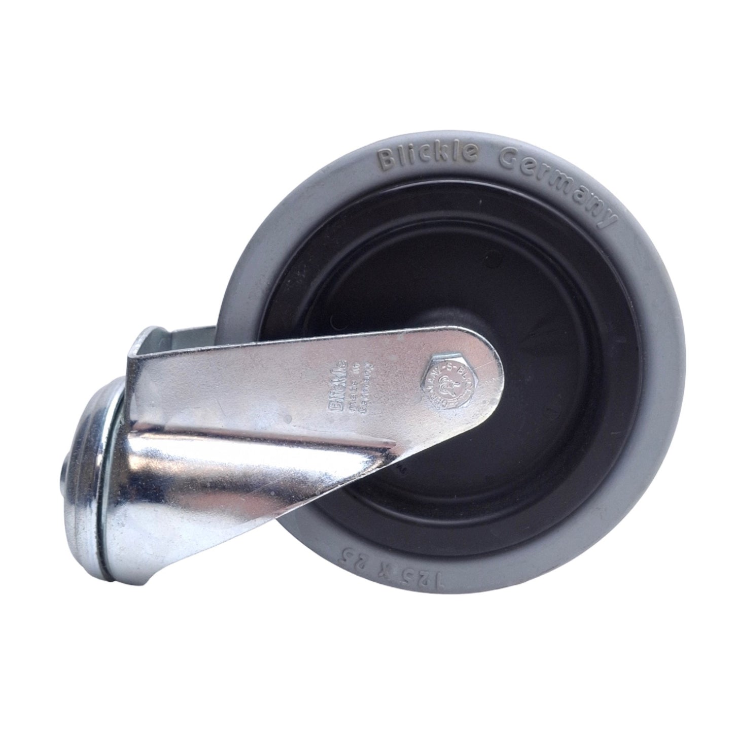 Used Lot of 2 Blickle LKRA-VPA 125K Swivel Casters, ø125mm x 25mm Wheel, 100kg