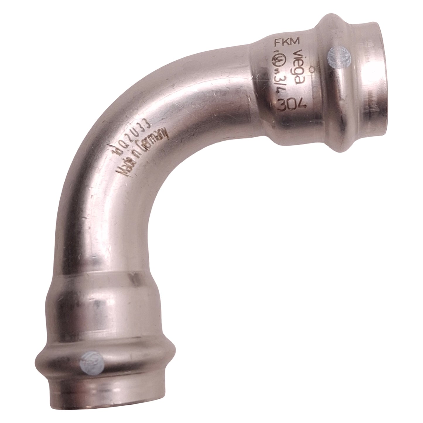 Used Viega 80405 Crimp Elbow Fitting 90° Elbow, 200psi Max, 3/4" Tube Size, ø1" OD