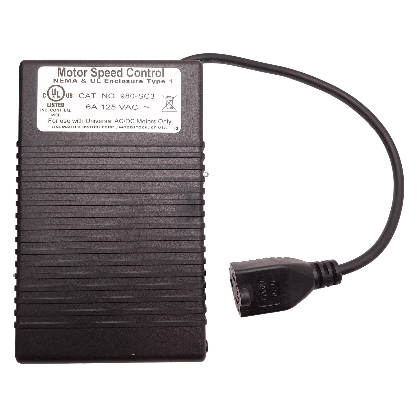 Used Linemaster 980-SC3 Motor Speed Control Momentary Foot Pedal Switch, 6A 125VAC