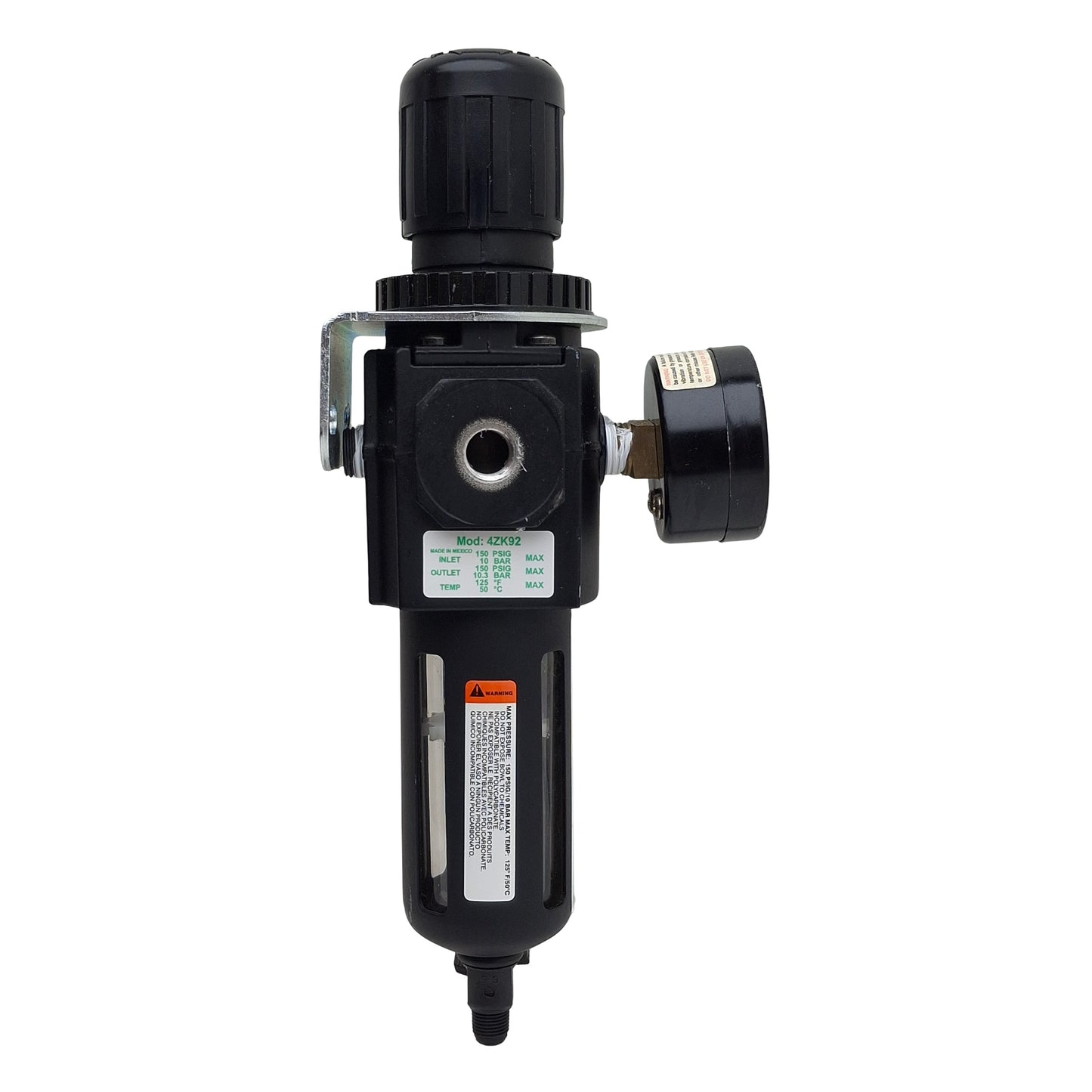 Used Speedaire 4ZK92 Filter Regulator, 150psi Set/In Max, 1/4in NPT, 80cfm, 40µm
