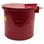 Used Justrite 27605 Dip Tank For Parts Cleaning, 5 Gallon, Steel, Manual Cover