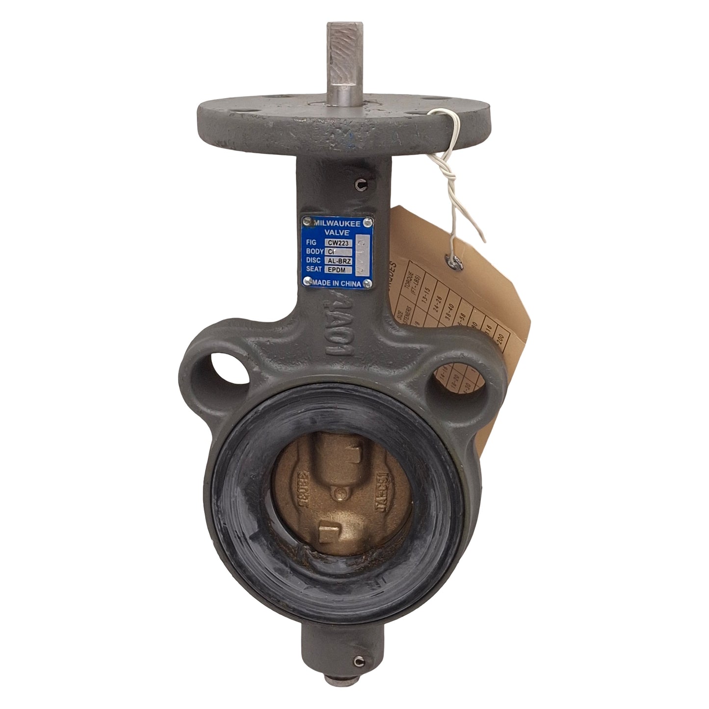New Milwaukee CW223E C2 2in Butterfly Valve w/ Handle, Wafer, Cast Iron Body, 200psi