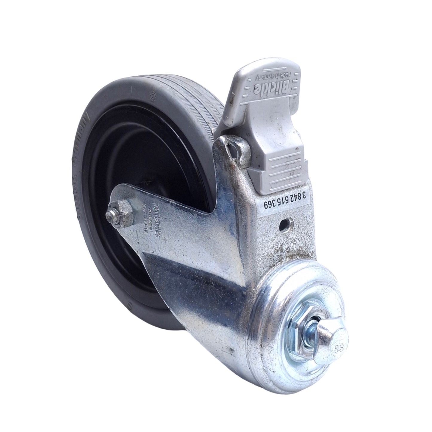 Used Lot of 2 Blickle LKRA-VPA 125K-FL Swivel Casters, ø125mm x 25mm Wheel, Synthetic
