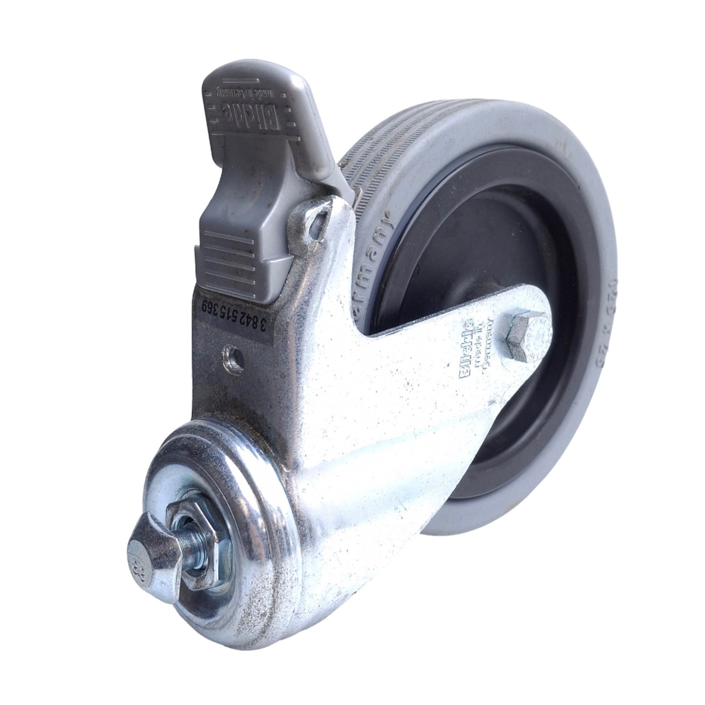 Used Lot of 2 Blickle LKRA-VPA 125K-FL Swivel Casters, ø125mm x 25mm Wheel, Synthetic