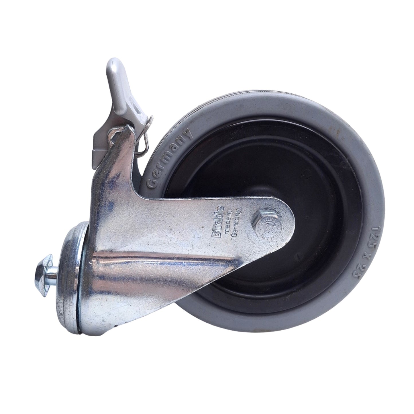 Used Lot of 2 Blickle LKRA-VPA 125K-FL Swivel Casters, ø125mm x 25mm Wheel, Synthetic
