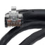 New Lot of 2 L-Com TRD815RA14BLK-3 5E Ethernet Patch Cord, RJ45 90° to RJ45 90°, 3ft