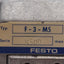 Used Festo F-3-M5 Pneumatic Pushbutton Valve, 3/2-Way Normally Closed, -0.9~8bar, M5
