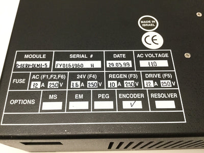 Used Anorad D-SERV-DLM1-5 Digital Linear Servo Controller, 7.1A, Single-Axis, 110VAC