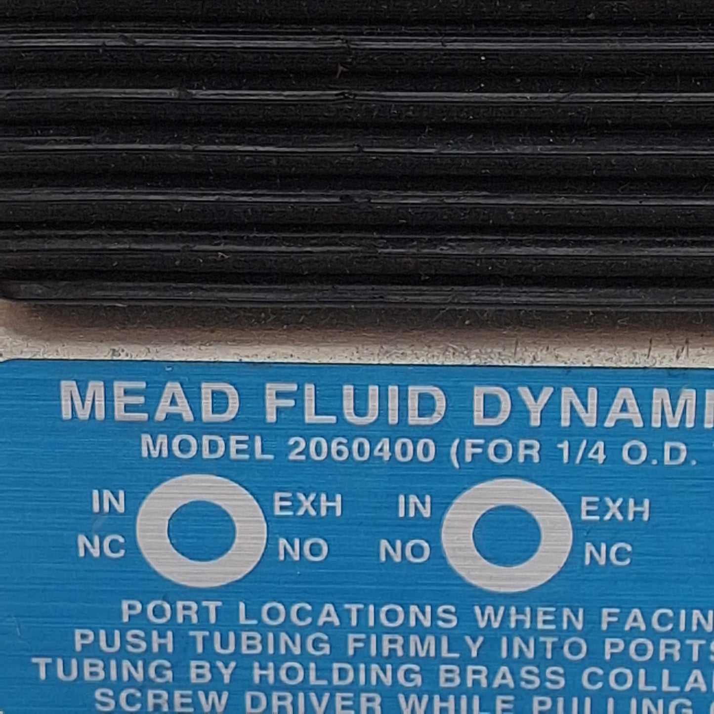 Used Mead 2060400 Pneumatic Foot Pedal Valve, 3-Way 2NC, ø1/4in Tube, 0.11Cv, 120psi
