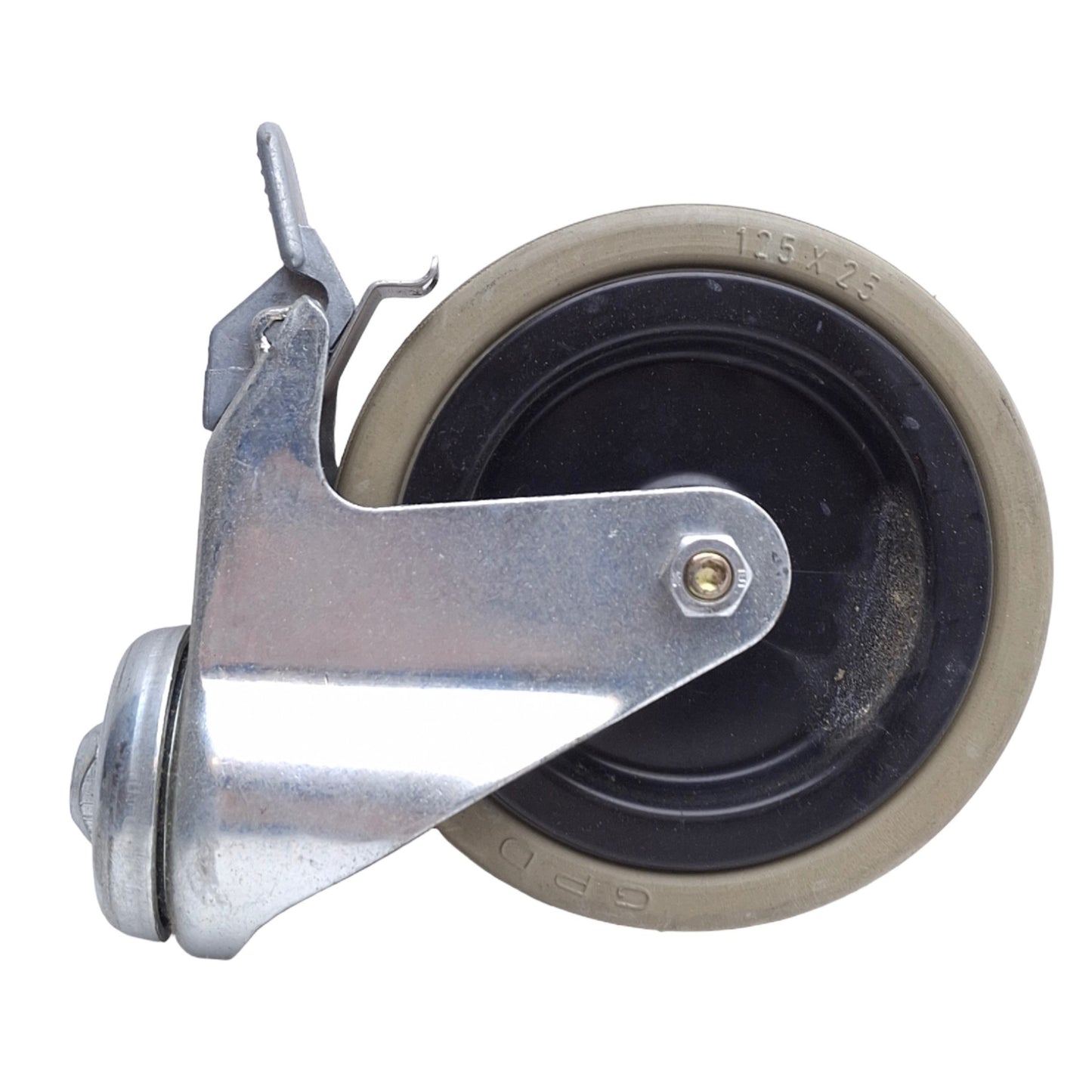 Used Lot of 3 Blickle LKRA-VPA 125K-FL Swivel Caster ø125mm x 25mm Wheel, Metal Brake