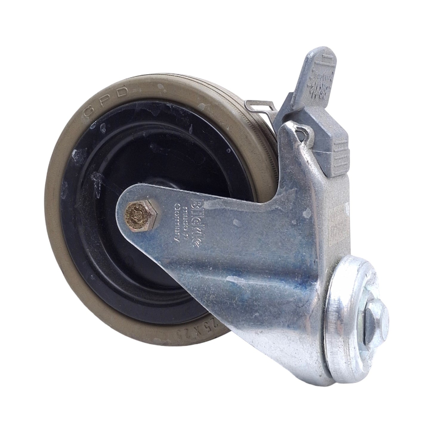 Used Lot of 3 Blickle LKRA-VPA 125K-FL Swivel Caster ø125mm x 25mm Wheel, Metal Brake