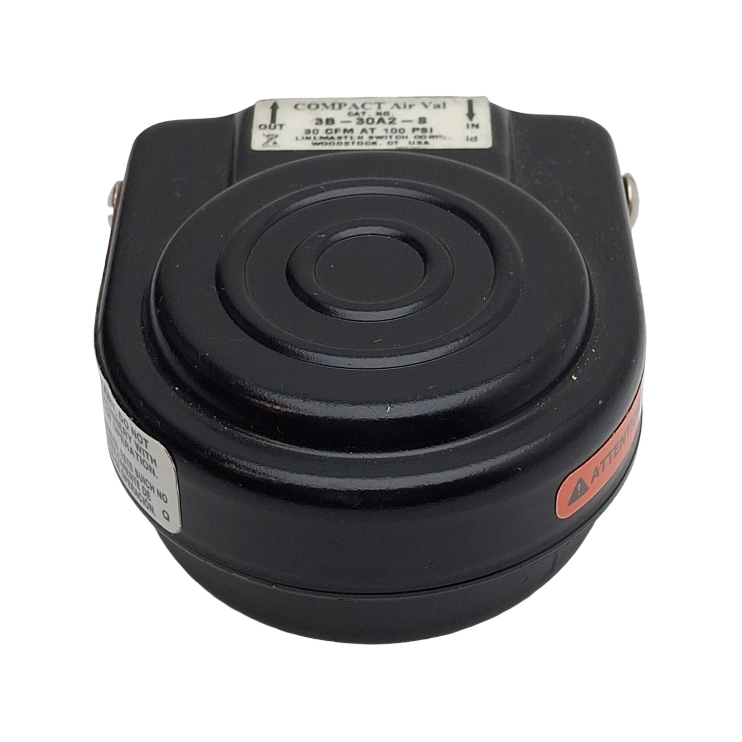 Used Linemaster 3B-30A2-S Compact Air Val Foot Valve, 3-Way 1/8in NPT, 30CFM, 150psi