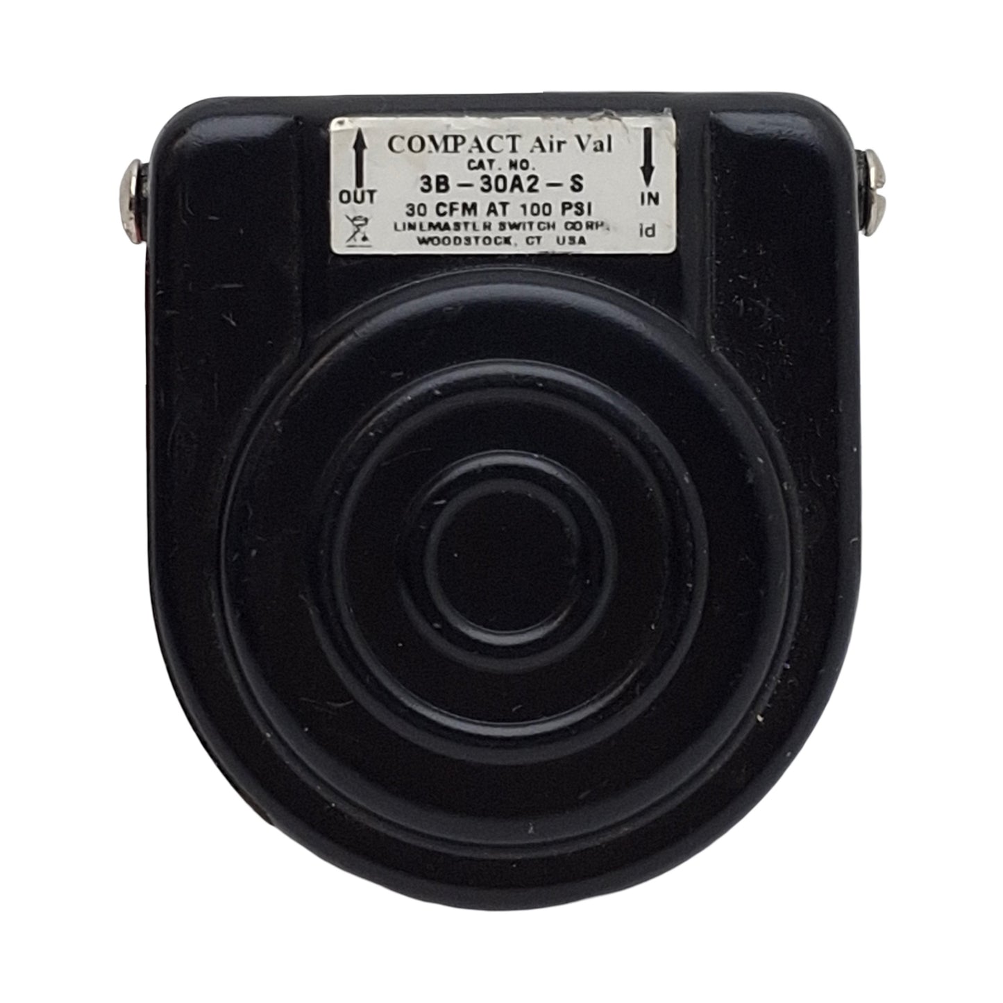 Used Linemaster 3B-30A2-S Compact Air Val Foot Valve, 3-Way 1/8in NPT, 30CFM, 150psi