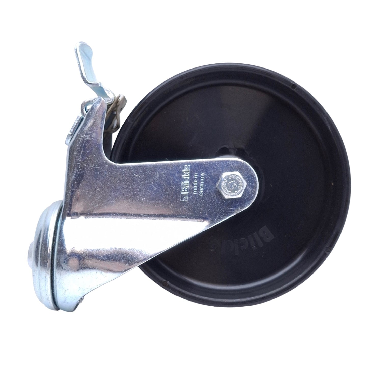 Used Lot of 3 Blickle LKRA-POA 125G-FI Swivel Casters, ø5in x 1-1/4in Wheel, Metal