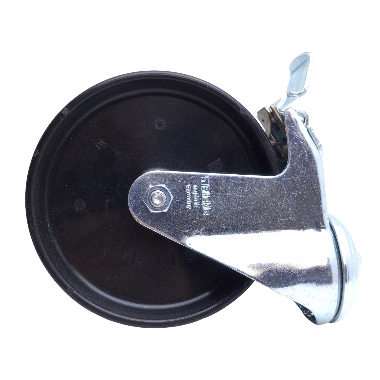 Used Lot of 3 Blickle LKRA-POA 125G-FI Swivel Casters, ø5in x 1-1/4in Wheel, Metal