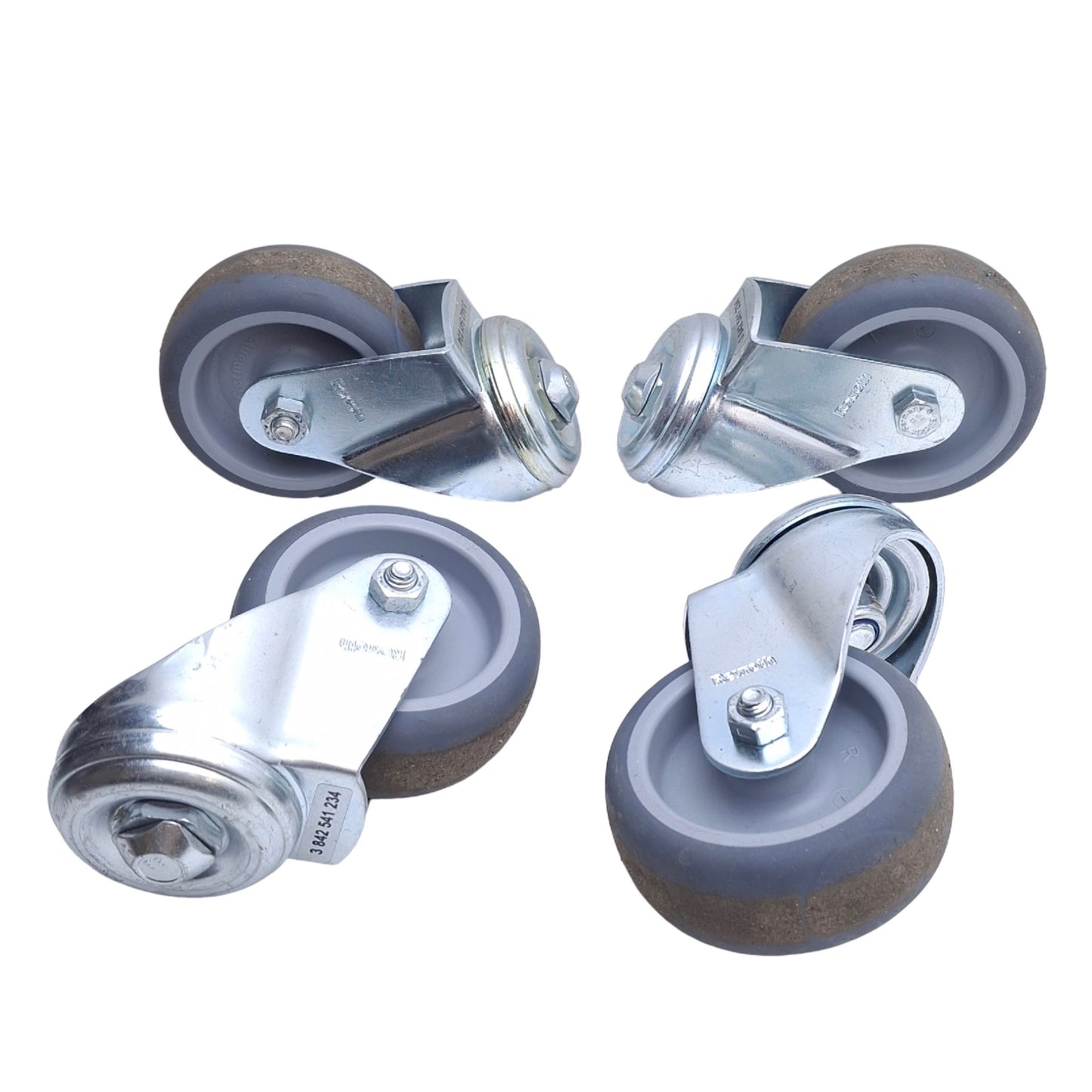 Used Lot of 4 Bosch Rexroth 3842541234 Swivel Caster, Slot 10, ø80mm, 108mm Height